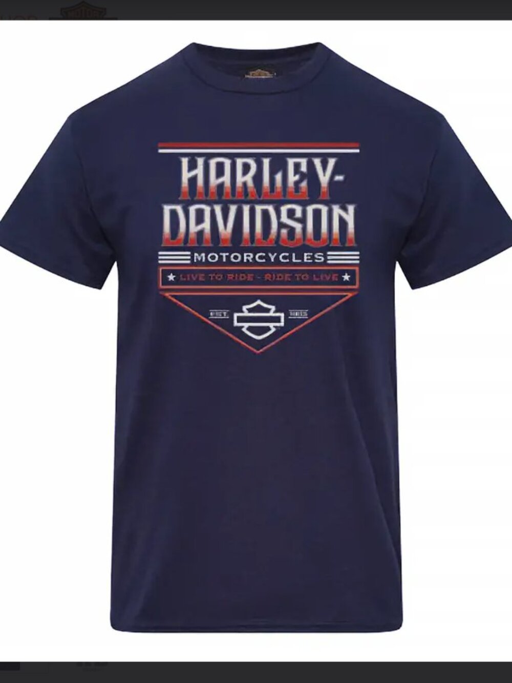 NWT, Harley-Davidson Men's Salute Navy Blue Short Sleeve T-Shirt, Blue, Size XL